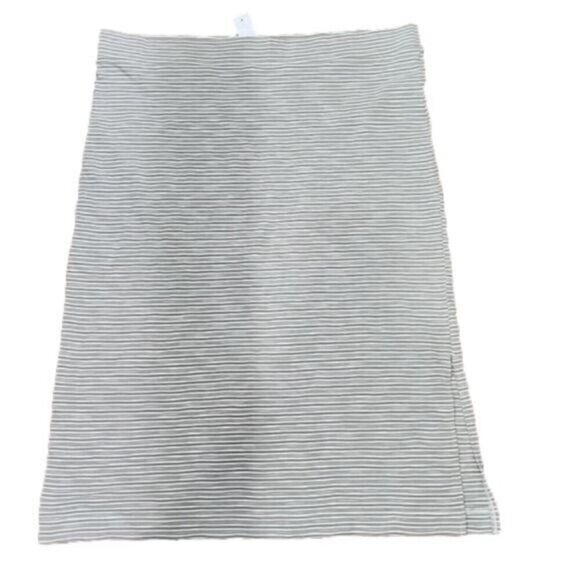 Lou & Grey Skirt Midi Knit Khaki & White Striped NWT Women's XXL - Picture 1 of 5